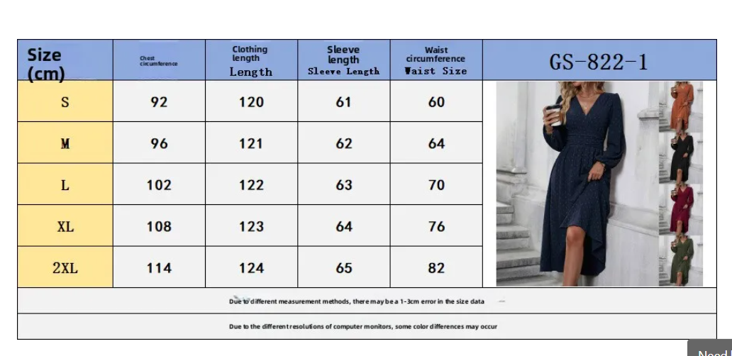V-Neck Lantern-Sleeve Midi Dress